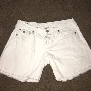 True religion white shorts!!